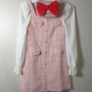 Girl Pink/White Pearl Dress w/mini Purse